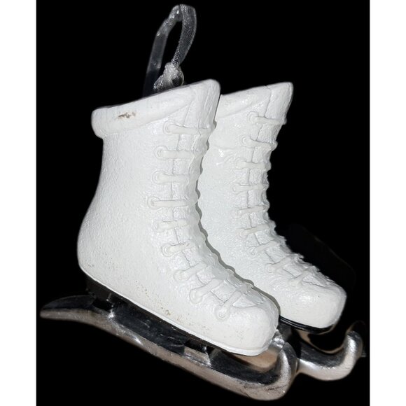 Christmas Tree Ornaments-Telephone Booth-Skates-Snowman-Shoes-Lot of Four VTG - Picture 5 of 5